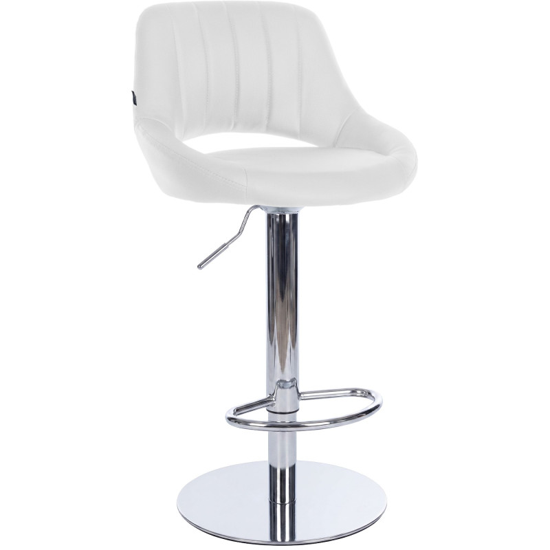 Tabouret de bar HD Milet C en similicuir blanc