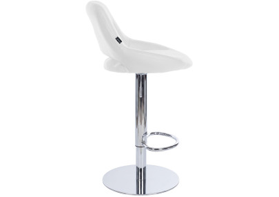 Tabouret de bar HD Milet C en similicuir blanc