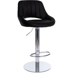 Tabouret de bar HD Milet C en similicuir noir