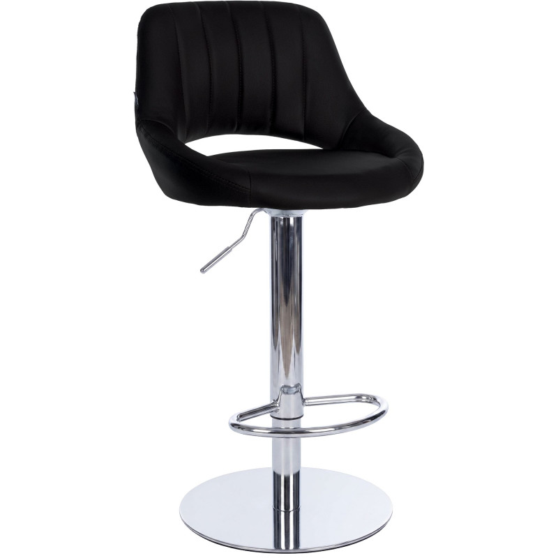 Tabouret de bar HD Milet C en similicuir noir
