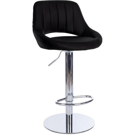 Tabouret de bar HD Milet C en similicuir noir