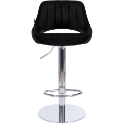 Tabouret de bar HD Milet C en similicuir noir