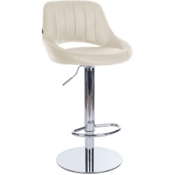 Tabouret de bar HD Milet C en similicuir crème