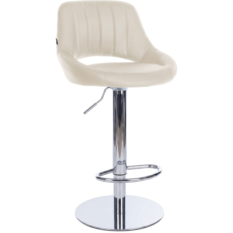 Tabouret de bar HD Milet C en similicuir crème