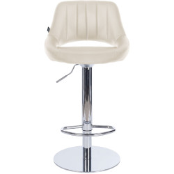 Tabouret de bar HD Milet C en similicuir crème