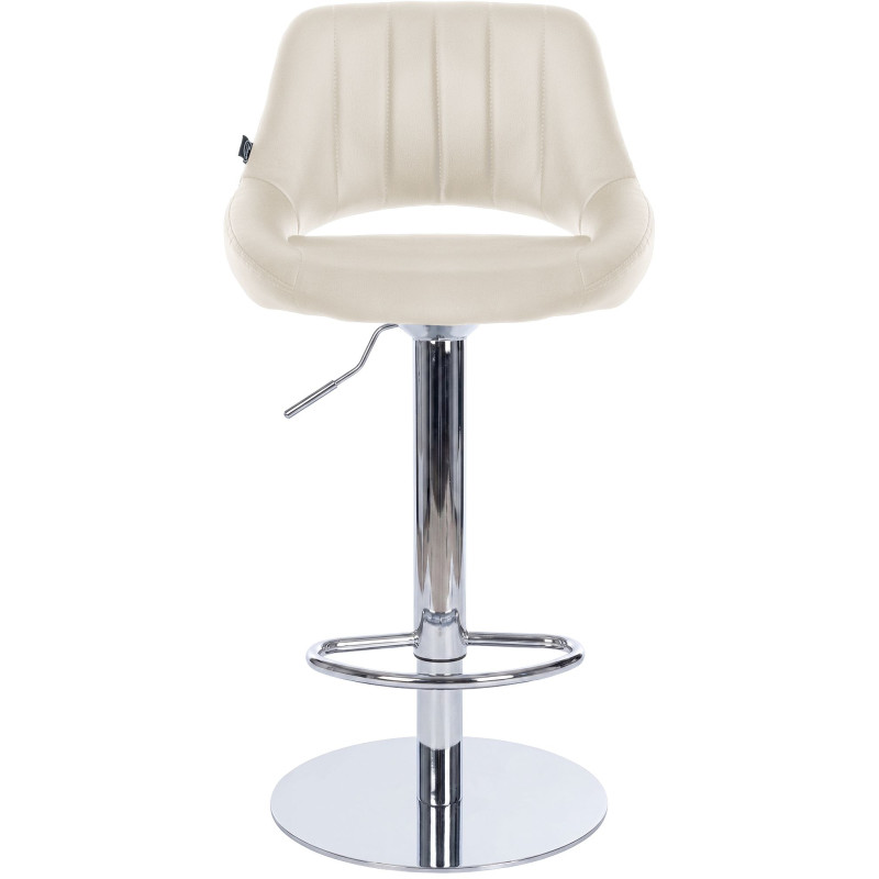 Tabouret de bar HD Milet C en similicuir crème