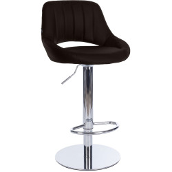 Tabouret de bar HD Milet C en similicuir brun