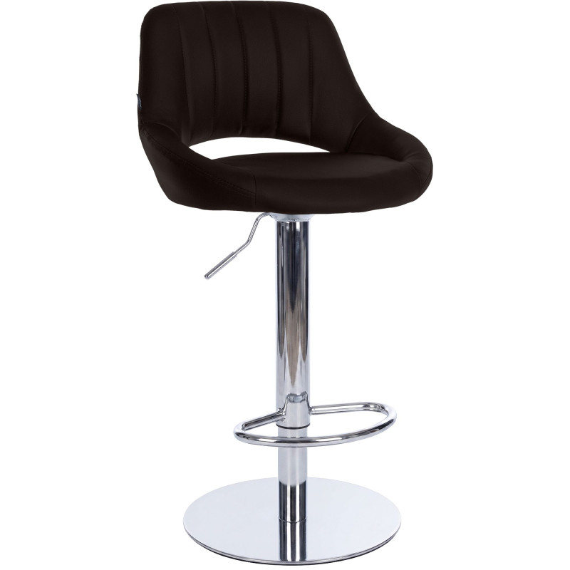 Tabouret de bar HD Milet C en similicuir brun
