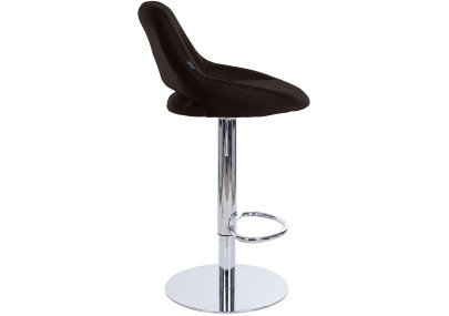 Tabouret de bar HD Milet C en similicuir brun