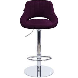 Tabouret de bar HD Milet C en tissu violet