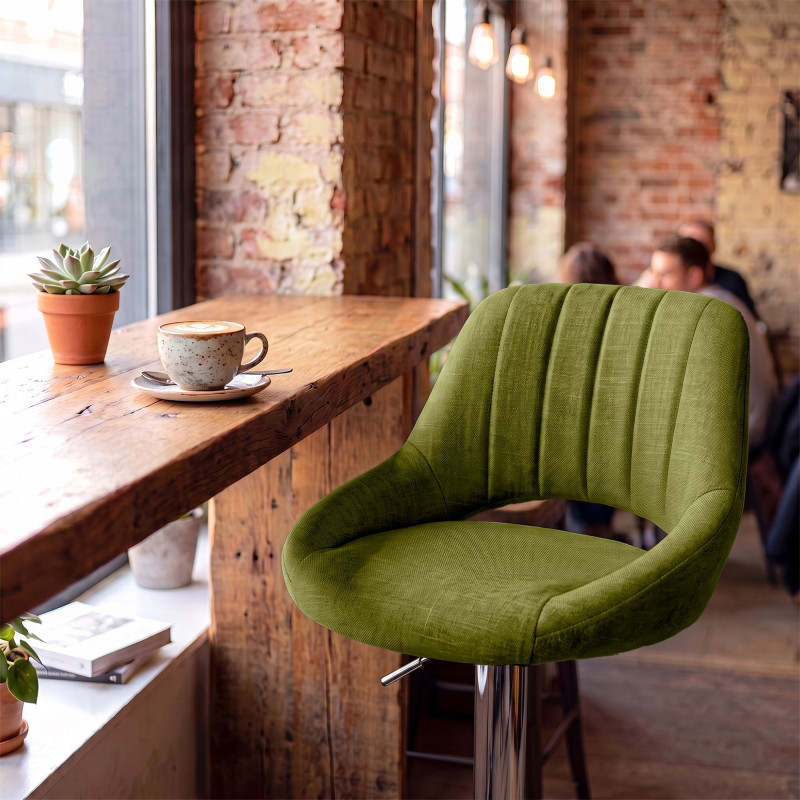 Tabouret de bar HD Milet C en tissu vert