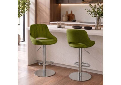 Tabouret de bar HD Milet C en tissu vert