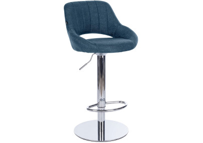 Tabouret de bar HD Milet C en tissu bleu