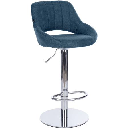 Tabouret de bar HD Milet C en tissu bleu