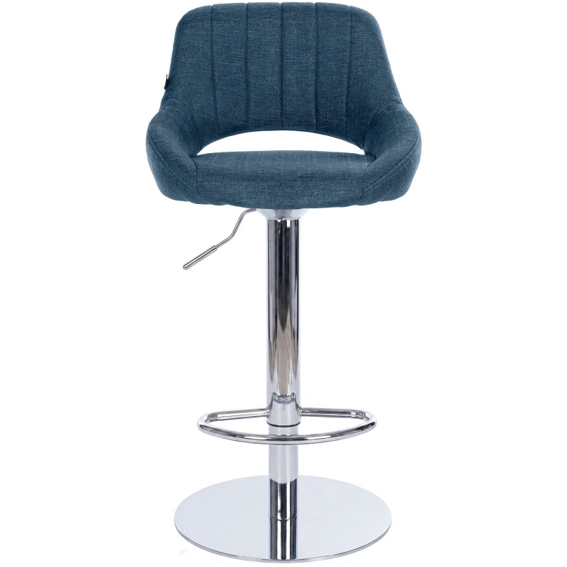 Tabouret de bar HD Milet C en tissu bleu