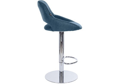 Tabouret de bar HD Milet C en tissu bleu