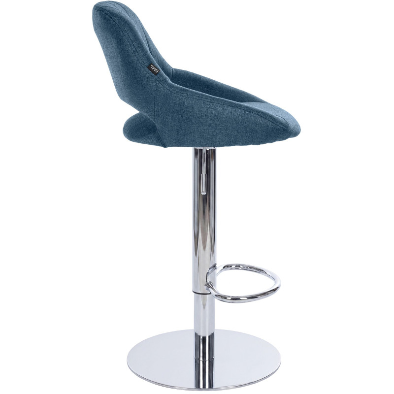 Tabouret de bar HD Milet C en tissu bleu