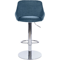 Tabouret de bar HD Milet C en tissu bleu