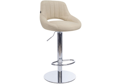 Tabouret de bar HD Milet C en tissu crème