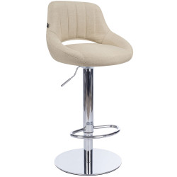 Tabouret de bar HD Milet C en tissu crème