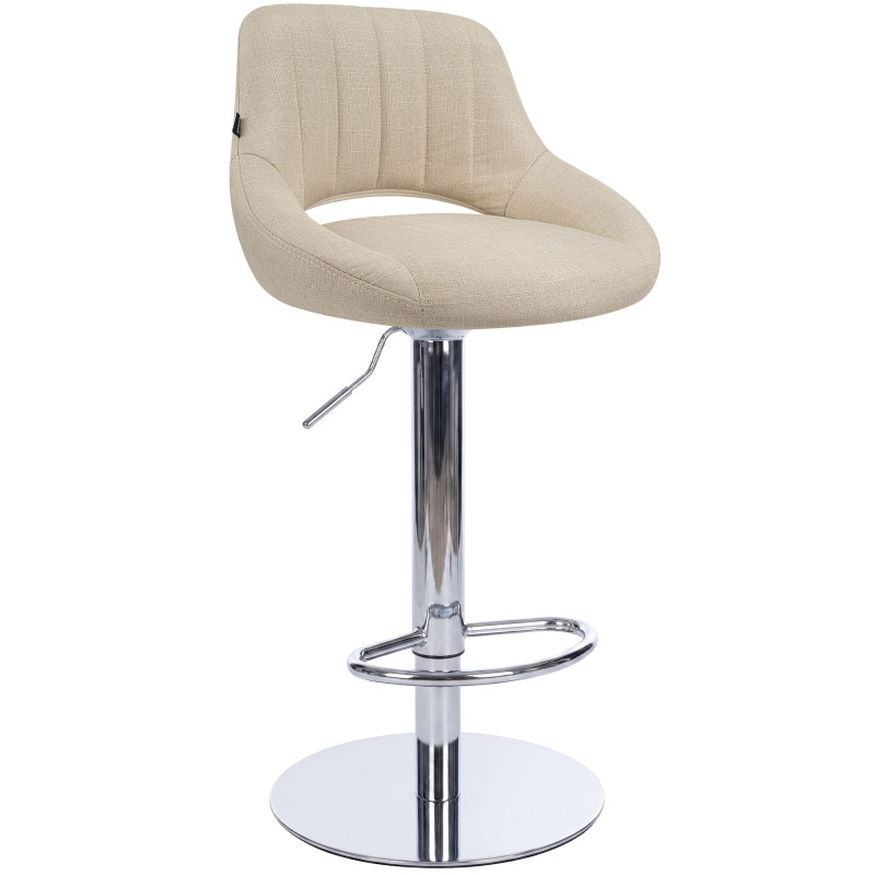 Tabouret de bar HD Milet C en tissu crème
