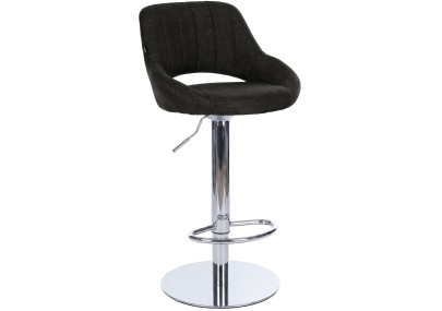 Tabouret de bar HD Milet C en tissu gris foncé