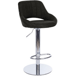 Tabouret de bar HD Milet C en tissu gris foncé