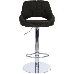 Tabouret de bar HD Milet C en tissu gris foncé