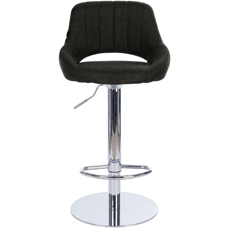 Tabouret de bar HD Milet C en tissu gris foncé