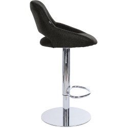 Tabouret de bar HD Milet C en tissu gris foncé