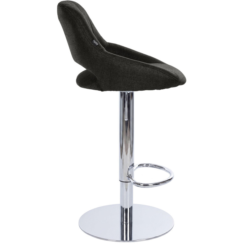 Tabouret de bar HD Milet C en tissu gris foncé