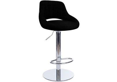 Tabouret de bar HD Milet C en tissu noir