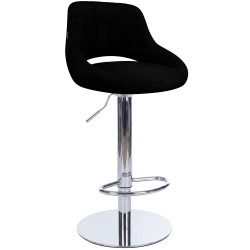 Tabouret de bar HD Milet C en tissu noir