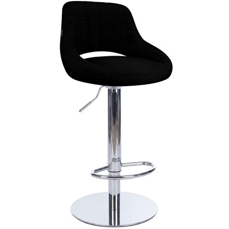Tabouret de bar HD Milet C en tissu noir