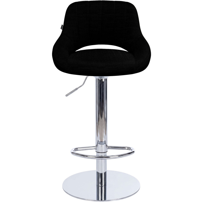 Tabouret de bar HD Milet C en tissu noir