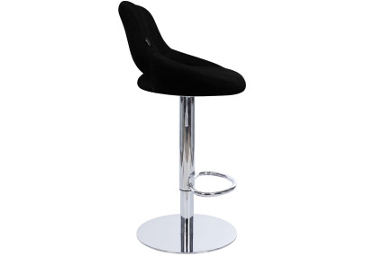 Tabouret de bar HD Milet C en tissu noir