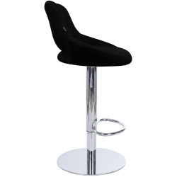 Tabouret de bar HD Milet C en tissu noir