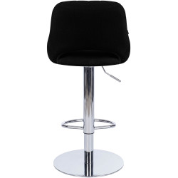 Tabouret de bar HD Milet C en tissu noir