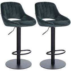 Ensemble de 2 tabourets de bar HD Milet B en velours gris foncé