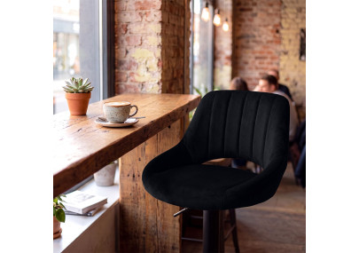 Ensemble de 2 tabourets de bar HD Milet B en velours noir