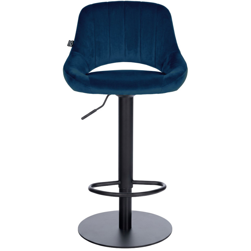 Ensemble de 2 tabourets de bar HD Milet B en velours bleu