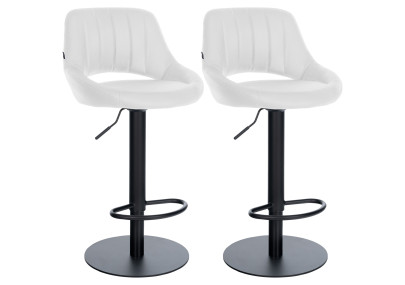 Ensemble de 2 tabourets de bar HD Milet B, similicuir blanc