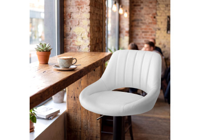 Ensemble de 2 tabourets de bar HD Milet B, similicuir blanc