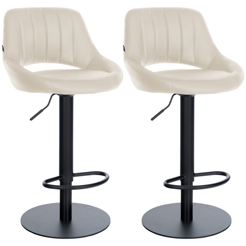 Ensemble de 2 tabourets de bar HD Milet B, similicuir crème
