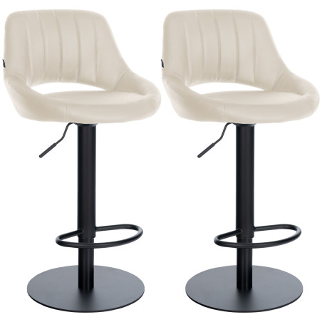 Ensemble de 2 tabourets de bar HD Milet B, similicuir crème