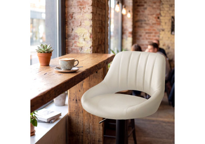 Ensemble de 2 tabourets de bar HD Milet B, similicuir crème