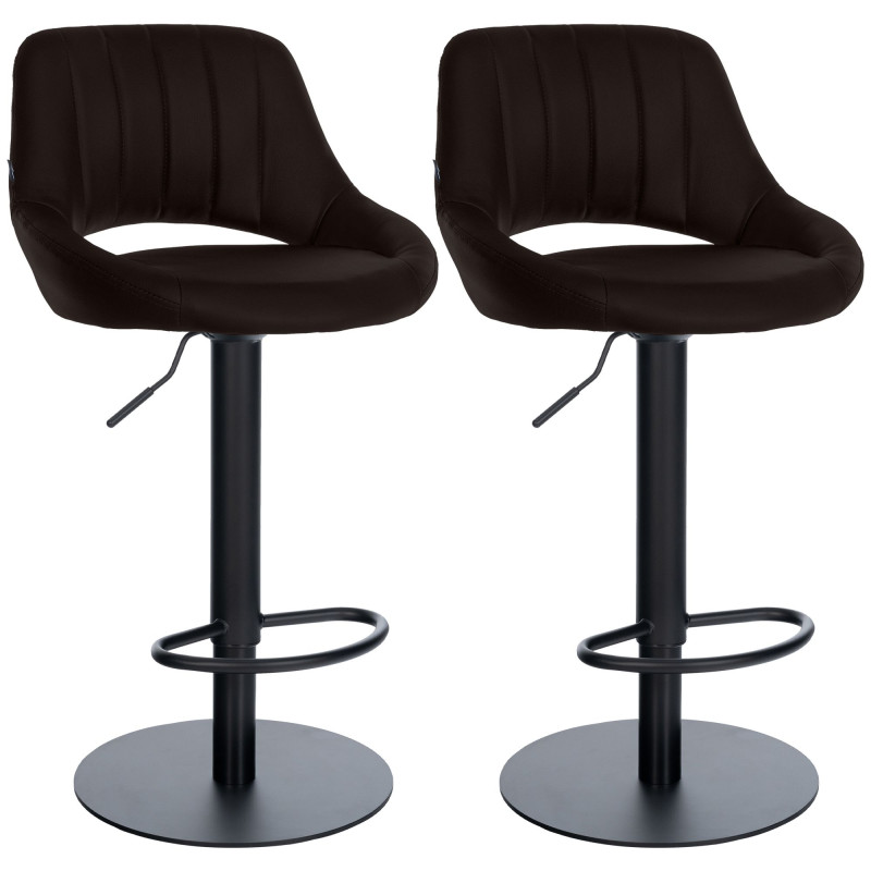 Ensemble de 2 tabourets de bar HD Milet B, similicuir brun