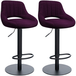 Ensemble de 2 tabourets de bar HD Milet B en tissu violet