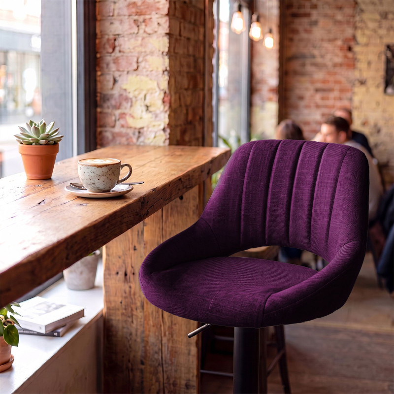 Ensemble de 2 tabourets de bar HD Milet B en tissu violet