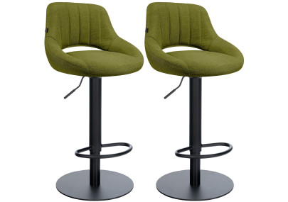 Ensemble de 2 tabourets de bar HD Milet B en tissu vert